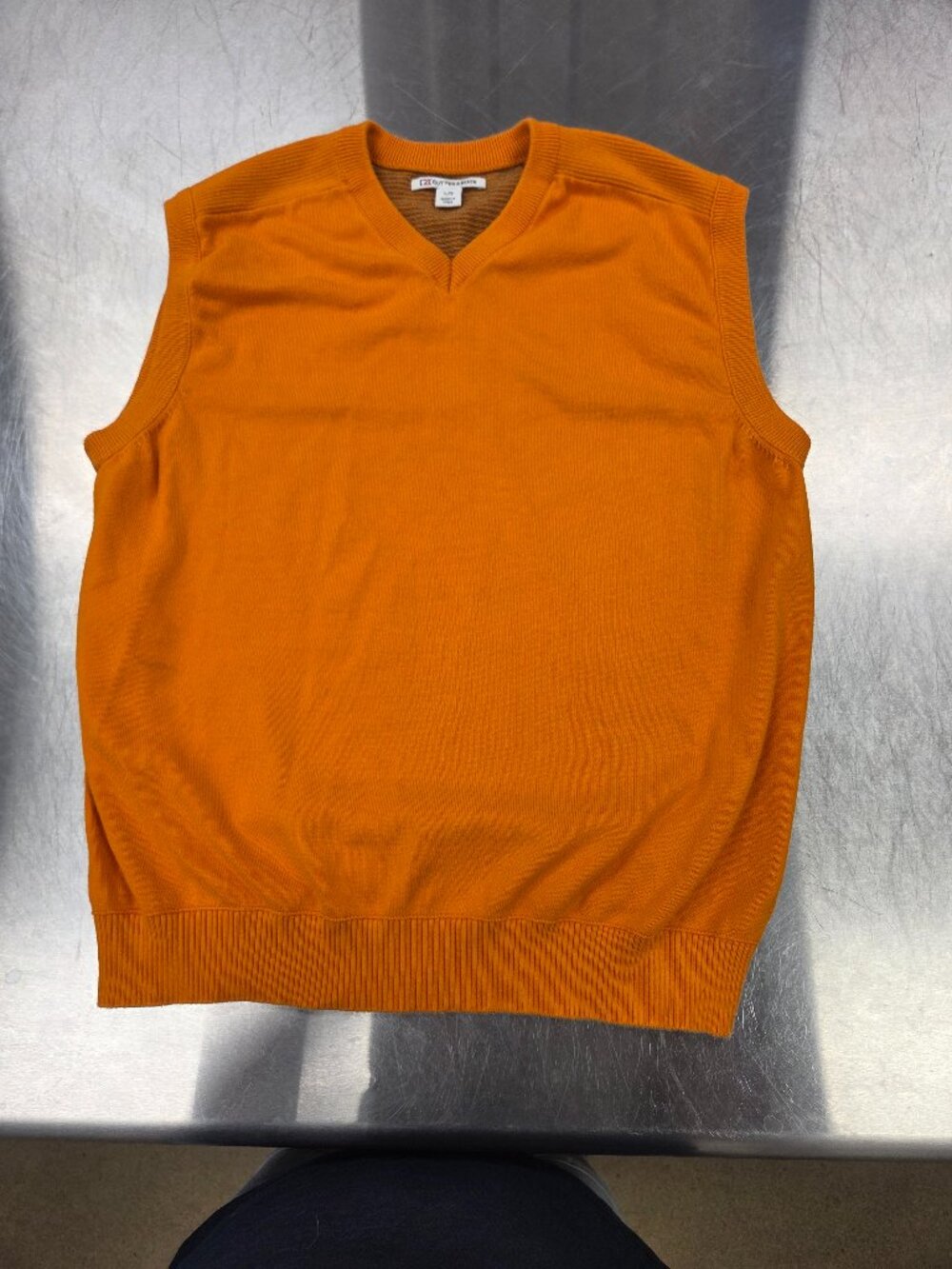 Men's L Blaze Orange Cutter and Buck sweater Vest